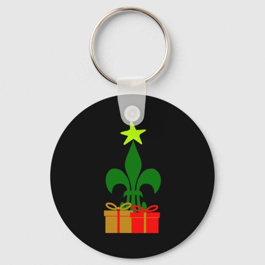 Fun Louisiana Christmas Tree Cajun New Orleans Sleutelhanger (Voorkant)
