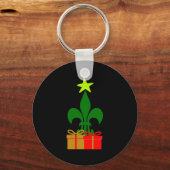 Fun Louisiana Christmas Tree Cajun New Orleans Sleutelhanger (Voorkant)