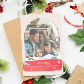 Fun love and knuffels photosnow wereldbol illustra feestdagenkaart