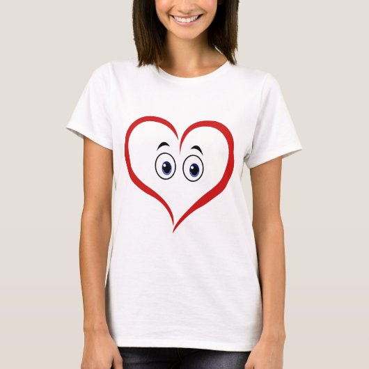 Fun Love Red Heart Tshirt (Voorkant)