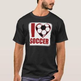 Fun Love Voetbal Sportief Ball Heart Design T-shirt