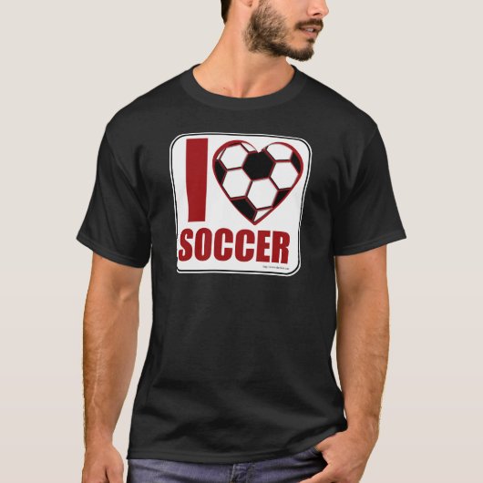 Fun Love Voetbal Sportief Ball Heart Design T-shirt (Voorkant)