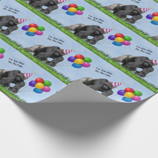 Fun Loving Birthday Gorilla - Verpakking Papier Ro (Hoek)