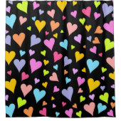 Fun, Loving, Colorful Hearts Pattern Douchegordijn (Voorkant)