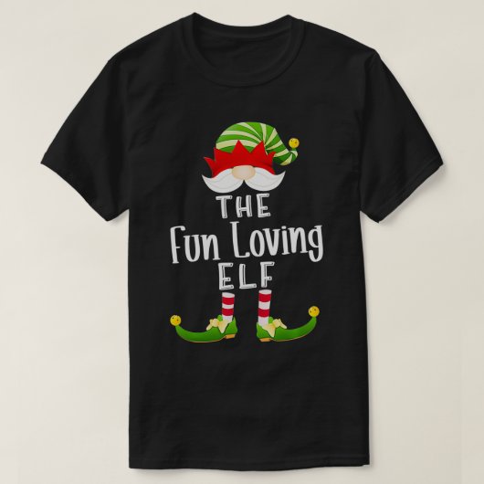 Fun Loving Elf Group Kerstmis Funny Pajama Partij T-shirt (Design voorkant)
