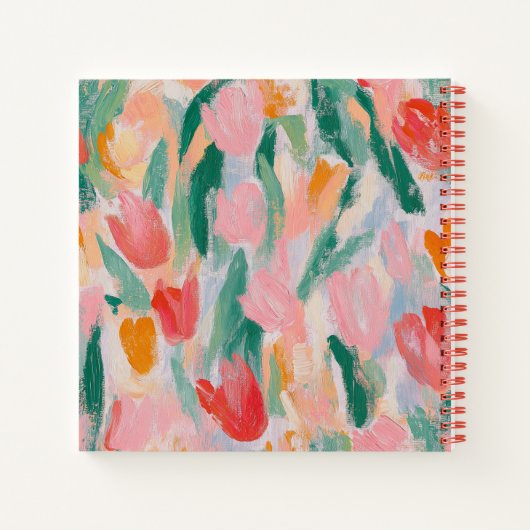Fun-loving en nostalgische Tulpen Squared Notitieb Notitieboek (Achterkant)