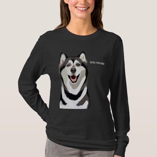 Fun Loving Husky T-shirt (Voorkant)