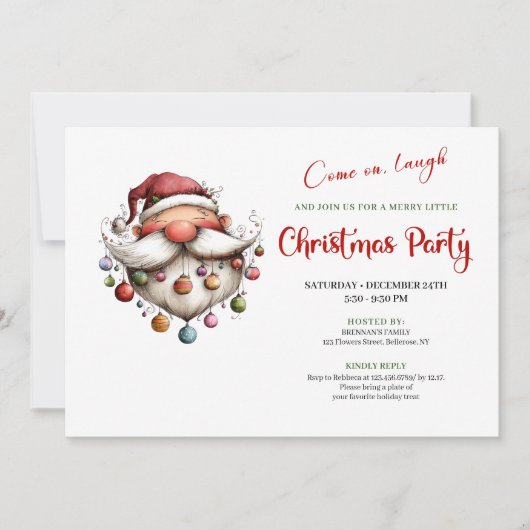 Fun-Loving Santa Claus Playful Holiday Party  Kaart (Voorkant)
