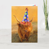 Fun Loving Scottish Highland Steer Birthday Kaart (Voorkant)