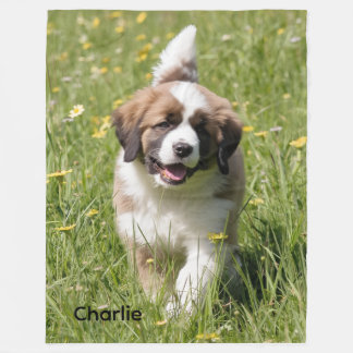 Fun-loving St. Bernard gepersonaliseerd Fleece Deken