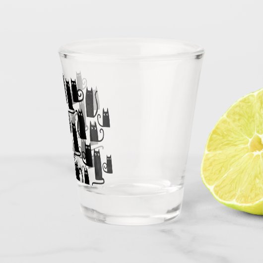 Fun Lucky Black Cat Shot Glas (Rechts)