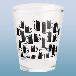Fun Lucky Black Cat Shot Glas