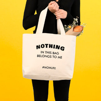 Fun Ma Text Momlife Bold Typografie Mama gift Grote Tote Bag
