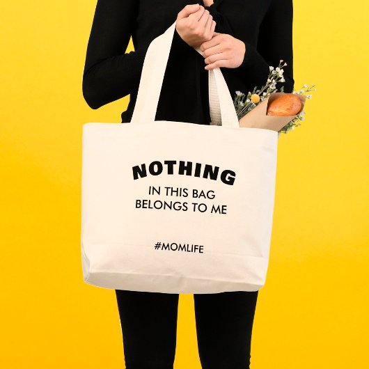 Fun Ma Text Momlife Bold Typografie Mama gift Grote Tote Bag