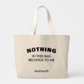 Fun Ma Text Momlife Bold Typografie Mama gift Grote Tote Bag (Achterkant)