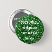 FUN! MAAK UW EIGEN GROENE (Faux) GLITTER PIN! Ronde Button 5,7 Cm (Voorkant /achterkant)