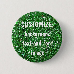 FUN! MAAK UW EIGEN GROENE (Faux) GLITTER PIN! Ronde Button 5,7 Cm