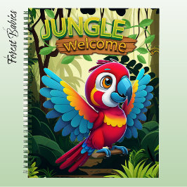 Fun Macaw Unique Parrot Whimsical Cartoon Bird 🦜 Notitieboek