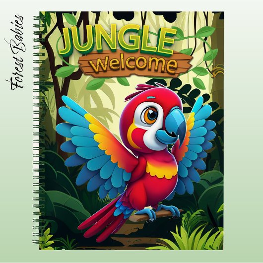 Fun Macaw Unique Parrot Whimsical Cartoon Bird 🦜 Notitieboek
