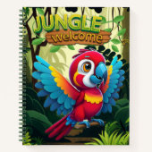 Fun Macaw Unique Parrot Whimsical Cartoon Bird 🦜 Notitieboek (Voorkant)
