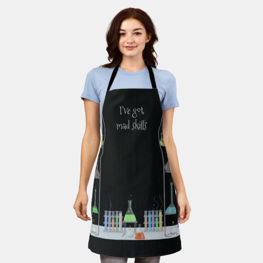 Fun Mad Scientist Lab Design Apron Schort (Gedragen)