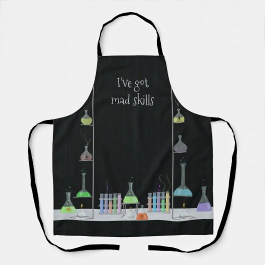 Fun Mad Scientist Lab Design Apron Schort (Voorkant)