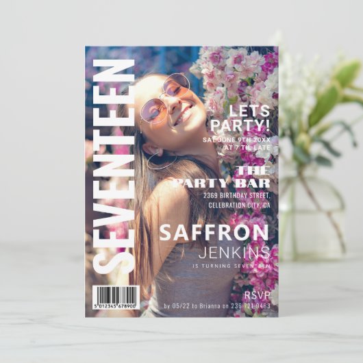 Fun Magazine Hoesje | Verjaardagsfeestje Kaart (Staand voorkant)