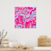 Fun Magenta Abstract Poster (Keuken)