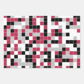 Fun Magenta Black Geometric Pattern Inpakpapier Vel (Voorkant 2)
