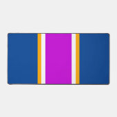 Fun Magenta Geel Wit Royal Blue Racing Stripes Bureaumat (Voorkant)