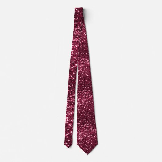 Fun Magenta Roze faux Glitter Sparkle Print Stropdas (Achterkant)