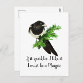 Fun Magpie Quote als ik het leuk vind Briefkaart (Voorkant / Achterkant)