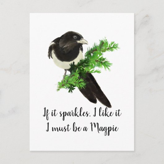 Fun Magpie Quote als ik het leuk vind Briefkaart (Voorkant)