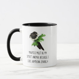 Fun Magpie Quote My Spirit Animal Sparkly Coffee Mok
