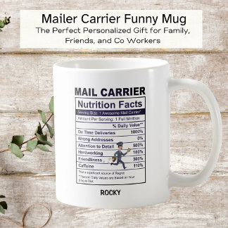 Fun Mail Carrier Voedingslabel Aangepast Koffiemok
