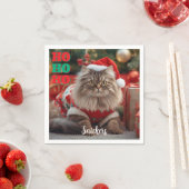Fun Maine Coon Cat Christmas Personalized  Servet (Insitu)