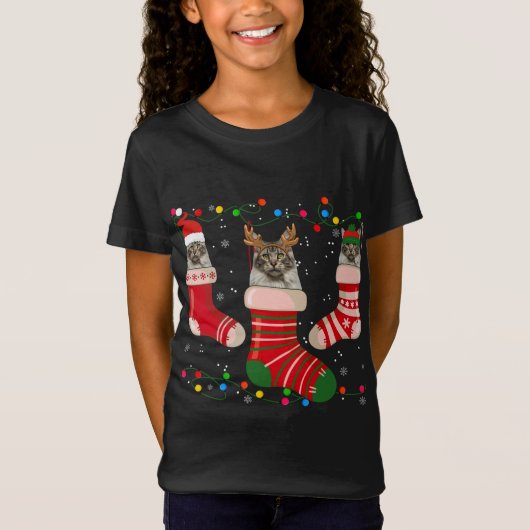 Fun Maine Coon die kerstfeestdagen stopt T-shirt (Voorkant)