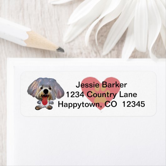 Fun Maltese Dog Return Address Label (Insitu)