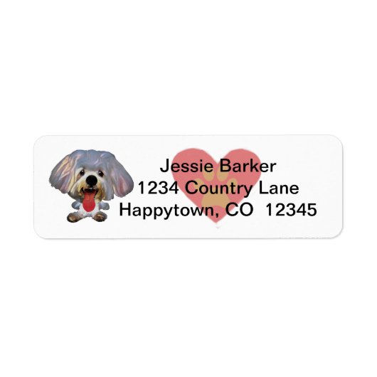 Fun Maltese Dog Return Address Label (Voorkant)