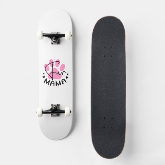 Fun Mama Cat Paw Print Persoonlijk Skateboard (Voorkant)