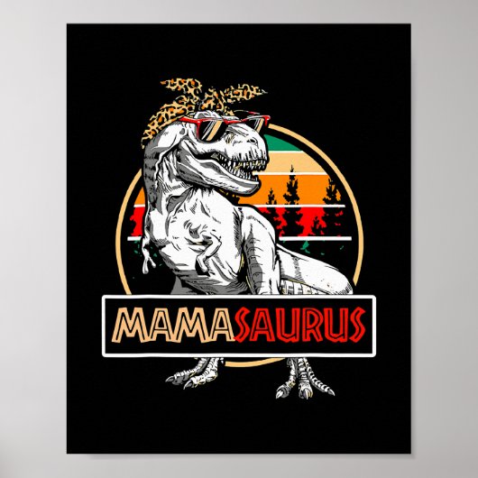 Fun Mamasaurus T rex Dinosaur T-shirt Mama Saurus Poster (Voorkant)