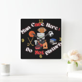Fun Man Cave Here Square Wall Clock Vierkante Klok (Huis)