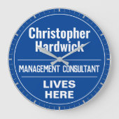 Fun Management Consultant Wall Plaque Style Grote Klok (Voorkant)