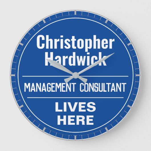 Fun Management Consultant Wall Plaque Style Grote Klok (Voorkant)