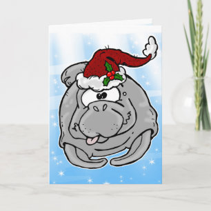 Fun Manatee Christmas Kaart