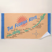 Fun map van de Florida Keys Strandlaken (Voorkant)