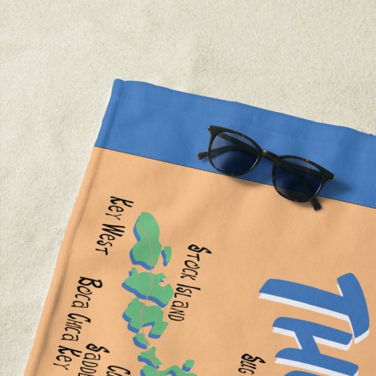 Fun map van de Florida Keys Strandlaken (In situ)