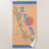 Fun map van de Florida Keys Strandlaken (Voorkant)