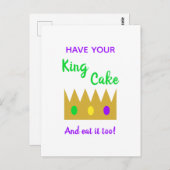 Fun Mardi Gras heeft je koning Cake en eet hem ook Briefkaart (Voorkant / Achterkant)