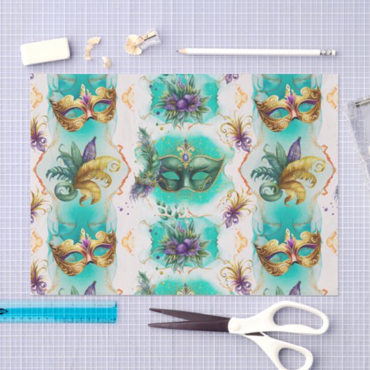 Fun Mardi Gras Maskers Tissuepapier (Craft)